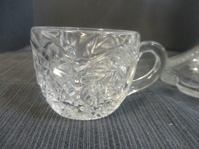 Heisey Glass punch Bowl Set w/stand/12 Cups/Glass Ladle - 3