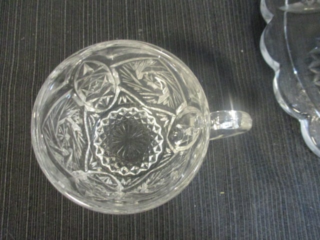 Heisey Glass punch Bowl Set w/stand/12 Cups/Glass Ladle - 4