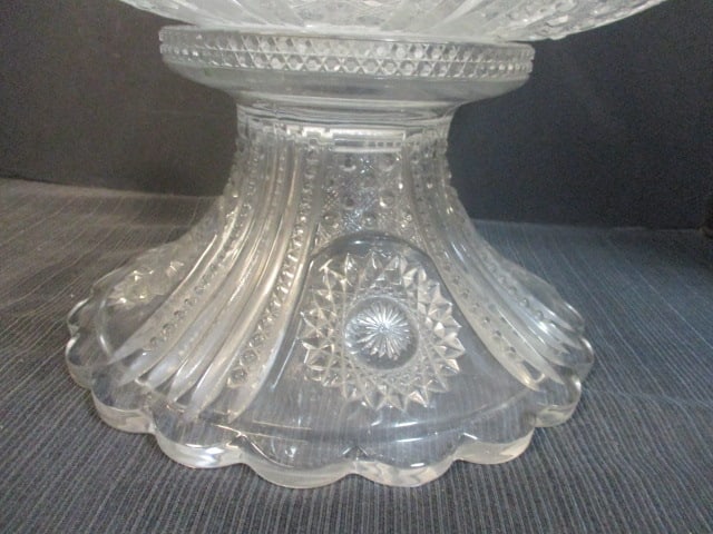 Heisey Glass punch Bowl Set w/stand/12 Cups/Glass Ladle - 5