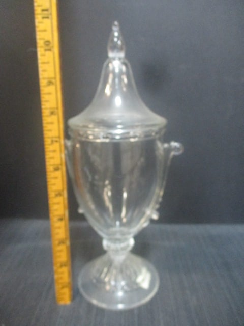 Heisey Glass Footed Covered Urn - 6