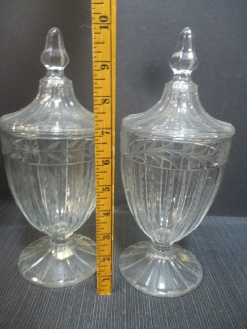 Heisey Glass Footed Covered Urns (Lot of 2) - 7