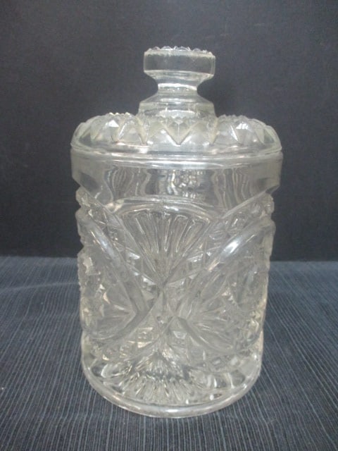 Hobstar Roanoke Star Lidded Biscuit Barrel: 8 1/2" 