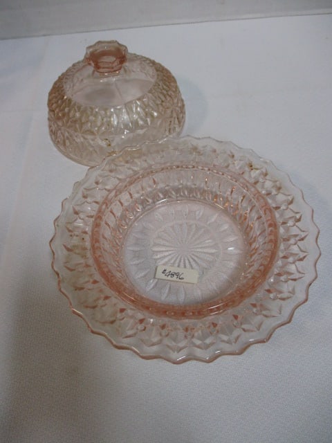 Pink Depression Glass Grouping-Kellog's Measuring Cup, - 13
