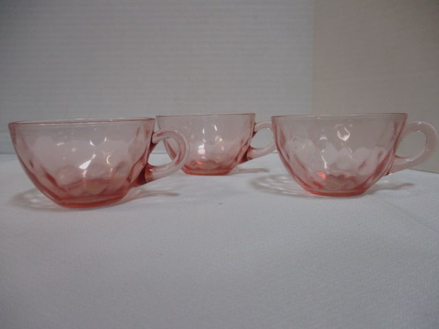 Pink Depression Glass Grouping-Kellog's Measuring Cup, - 14