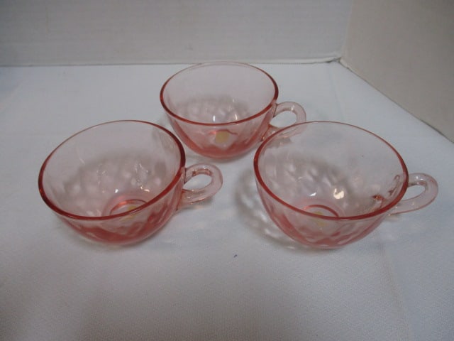 Pink Depression Glass Grouping-Kellog's Measuring Cup, - 15