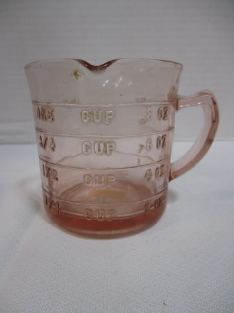 Pink Depression Glass Grouping-Kellog's Measuring Cup, - 6