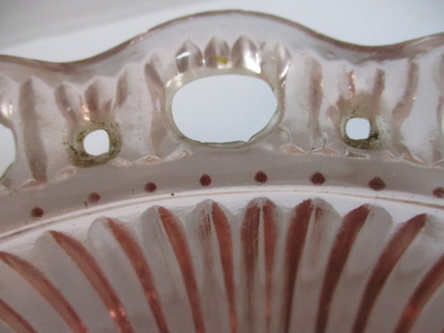 Pink Depression Glass 7 x 4 Pedestal Bowl & Openlace Bowl - 12