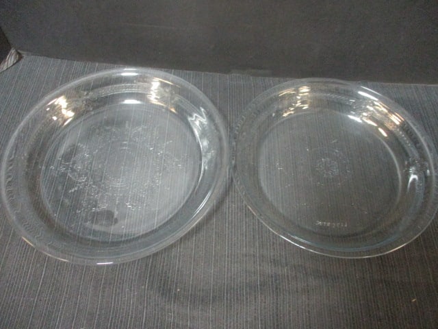 Fireking Glass Pie Plates (Pale Blue) (Lot of 2): 8 1/4" & 9 1/4" 