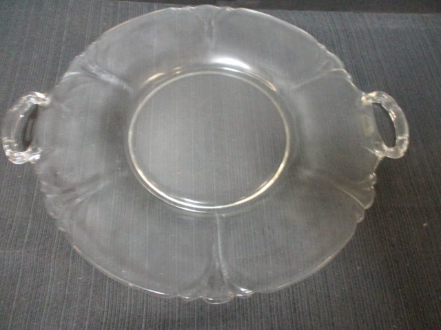 Fostoria Clear Glass Handled Platter: 12" 