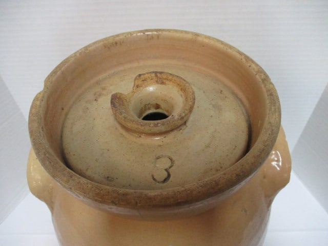 Stoneware Salt Glaze Crock #3 w/lid - 3