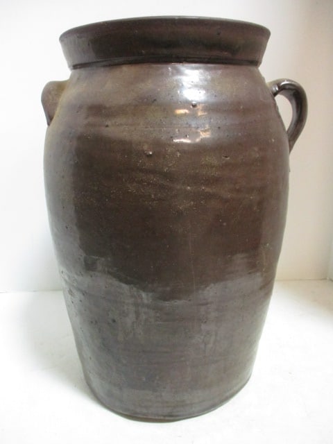 #4 Salt Glaze Stoneware Butter Churn: 15 1/2" 