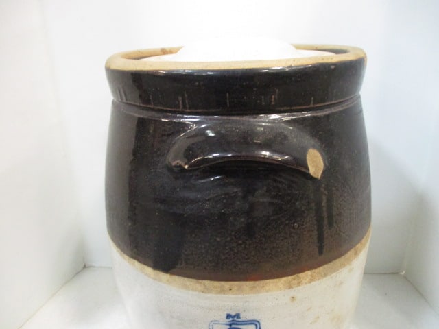 Nelson McCoy #5 Stoneware Pottery Crock w/lid - 3