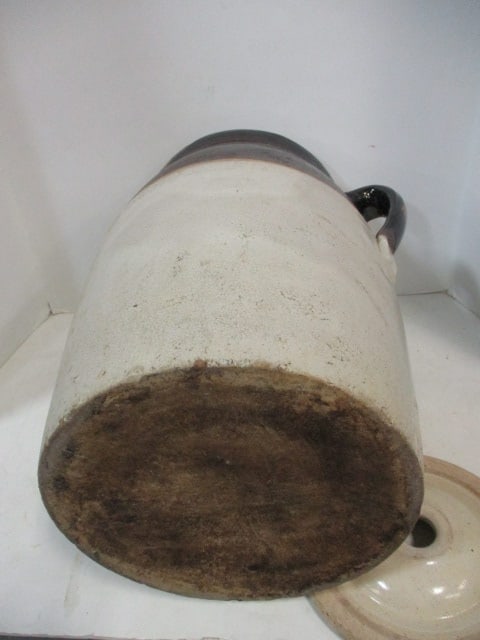 Nelson McCoy #5 Stoneware Pottery Crock w/lid - 9