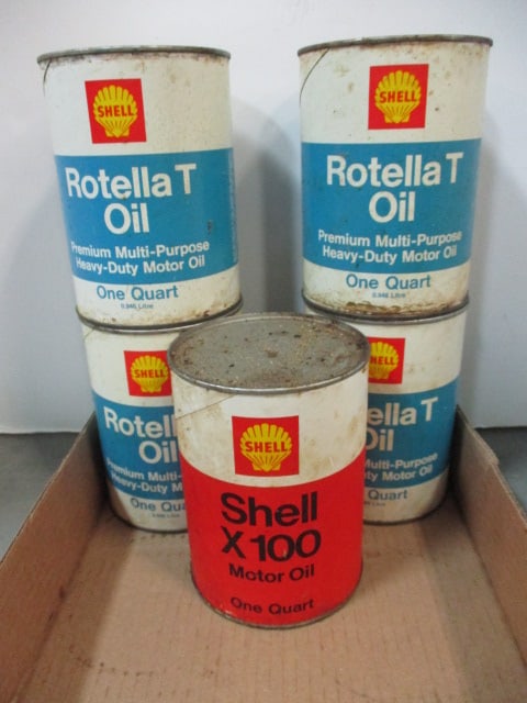 Shell X100 Motor-QT & 4 Rotella-T Oil (4 Qts) & Spout: . 