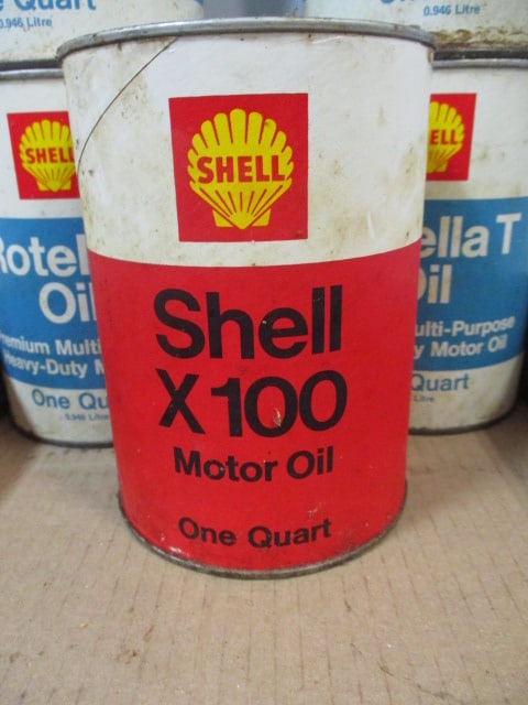 Shell X100 Motor-QT & 4 Rotella-T Oil (4 Qts) & Spout - 3