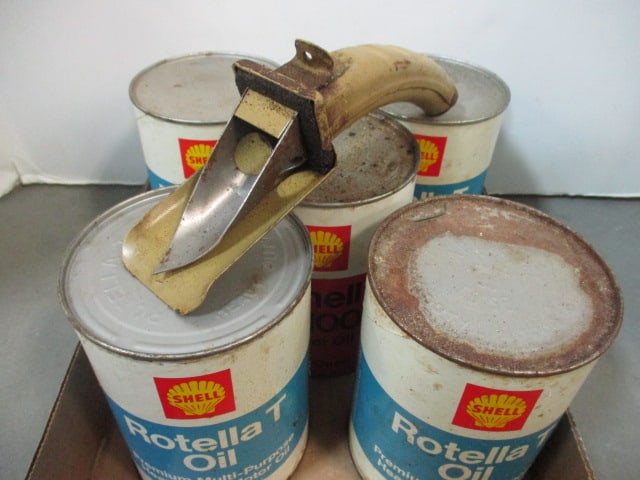 Shell X100 Motor-QT & 4 Rotella-T Oil (4 Qts) & Spout - 6