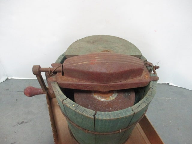Antique Barrel Hand Turn Ice Cream Churn - 2
