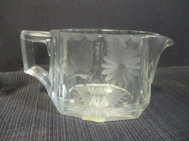 Heisey Glass Colonial Hotel Line Creamer/Sugar Set - 2