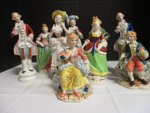 Colonial Style Figurines Grouping-Occupied Japan, etc.: see all pictures 