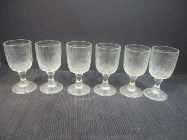 Iris & Herringbone (Lot of 6) Goblets: 4 1/2"