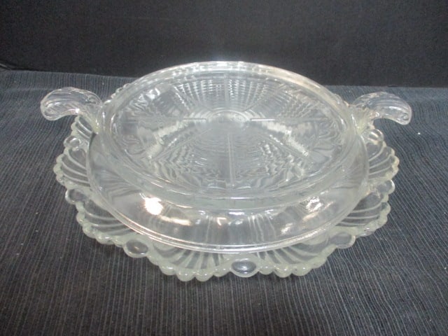 Fireking Glass Trivet & Glass Egg Dish: . 