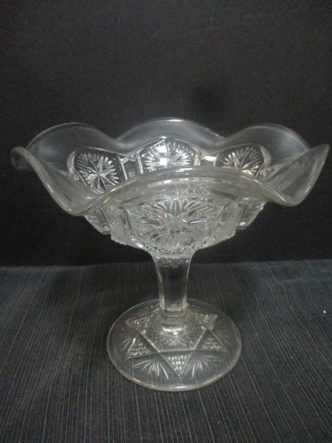 Imperial Glass Pedestal Compote: 8" Diam x 6 1/2" H 