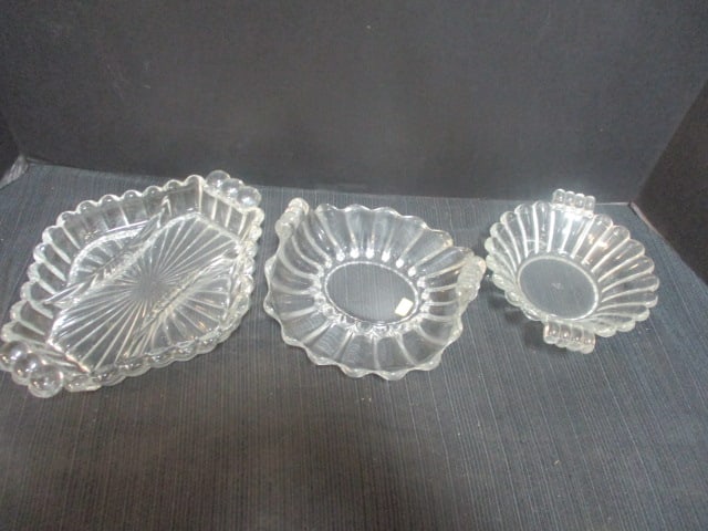Heisey (Lot of 3) Glass Dishes: see all pictures 