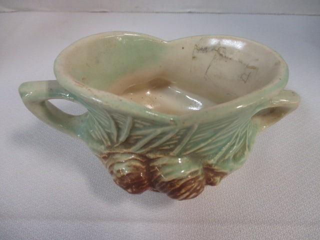 McCoy Sugar Bowl Pine Cone & McCoy Creamer Daisy Pattern - 7