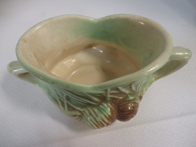 McCoy Sugar Bowl Pine Cone & McCoy Creamer Daisy Pattern - 9