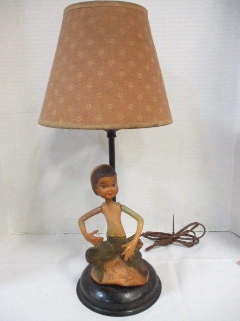Metal Base Table Lamp MCM Pixie Elf: 16" 