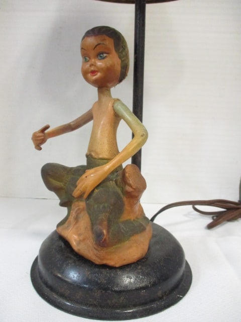 Metal Base Table Lamp MCM Pixie Elf - 5