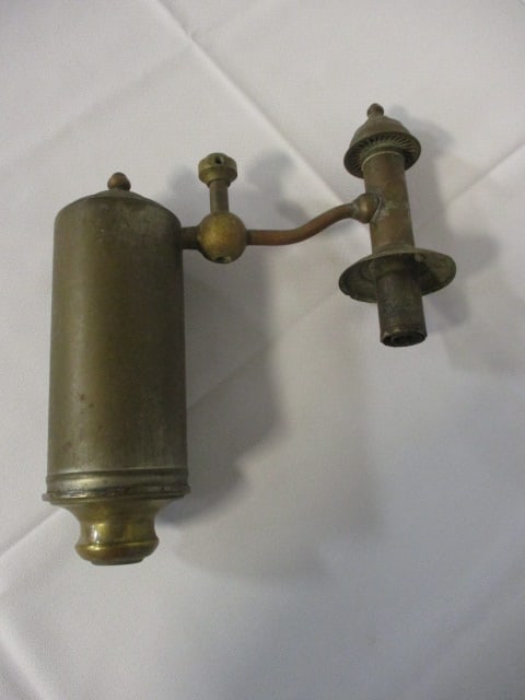 Antique Single Arm Brass & Copper Oil Light Fixture (1 of 5)