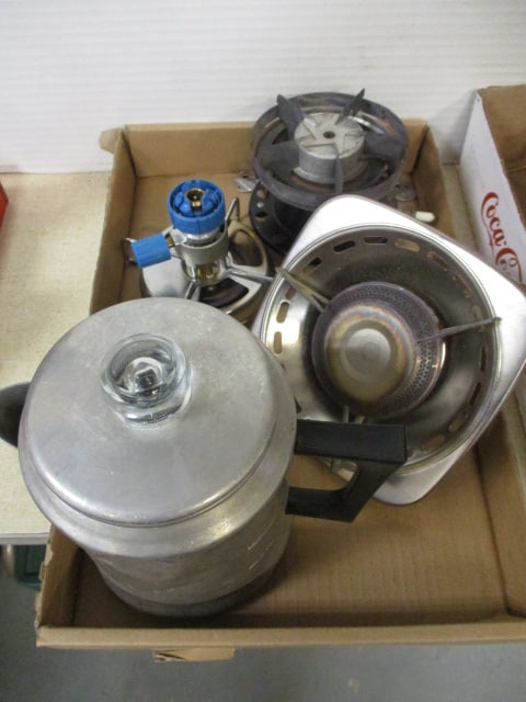 3 Single Burner Propane Camping Burners & Aluminum Coffee Pot (1 of 8)