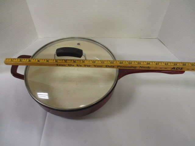 Enamel over Cast Iron 12" Fryer & Matching Pot - 10