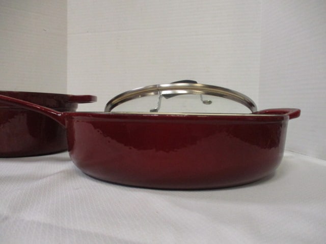 Enamel over Cast Iron 12" Fryer & Matching Pot - 4
