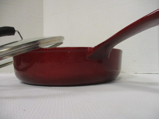 Enamel over Cast Iron 12" Fryer & Matching Pot - 6