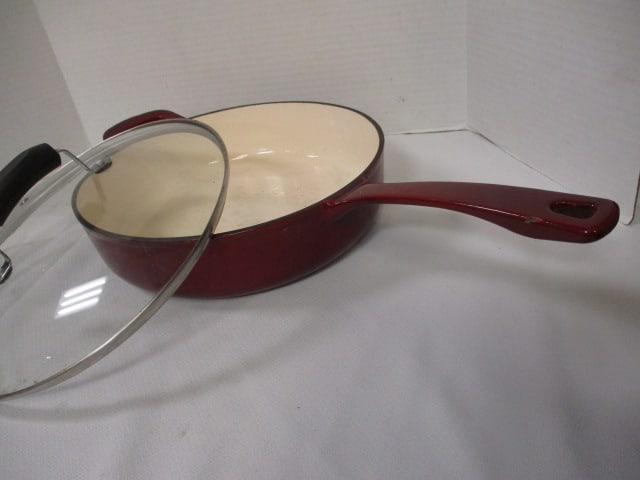 Enamel over Cast Iron 12" Fryer & Matching Pot - 7