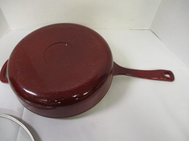 Enamel over Cast Iron 12" Fryer & Matching Pot - 8