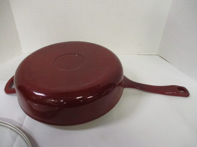 Enamel over Cast Iron 12" Fryer & Matching Pot - 9