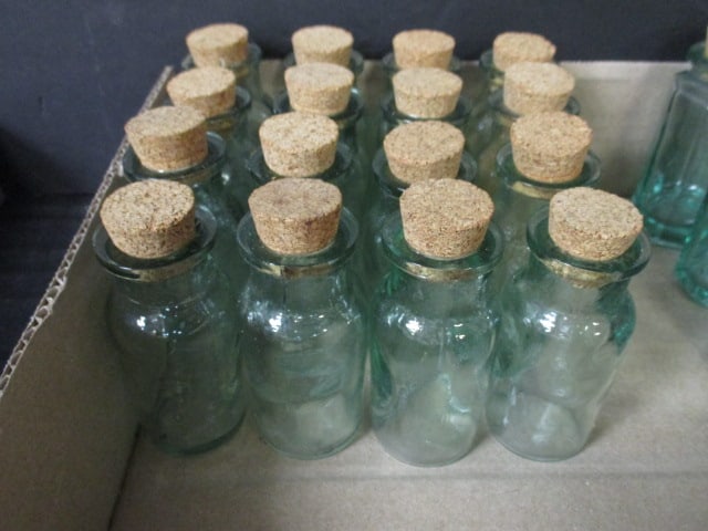 Vintage Green & Clear Apothecary Jars Grouping - 4