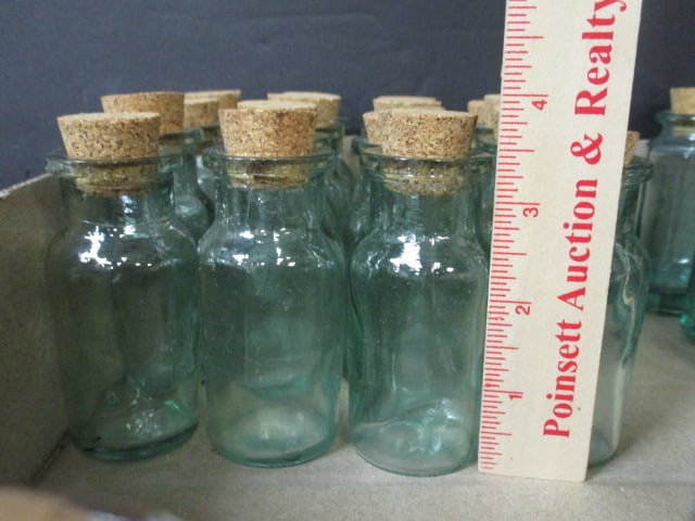 Vintage Green & Clear Apothecary Jars Grouping - 7