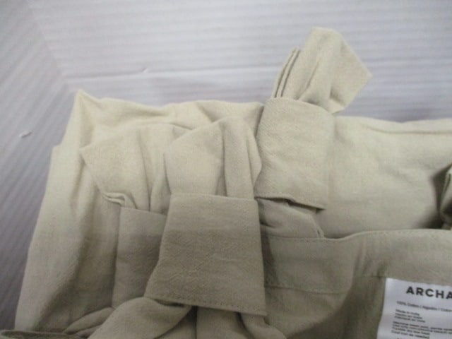 Khaki Color (Archaeo) Cotton Curtains (4 Panels) - 3