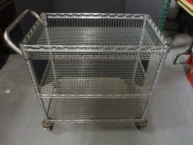 Metal Wire 3 Tier Cart on Wheels (1 of 8)