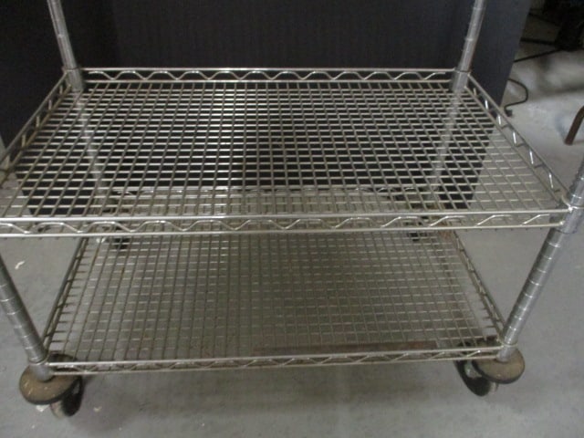 Metal Wire 3 Tier Cart on Wheels - 4
