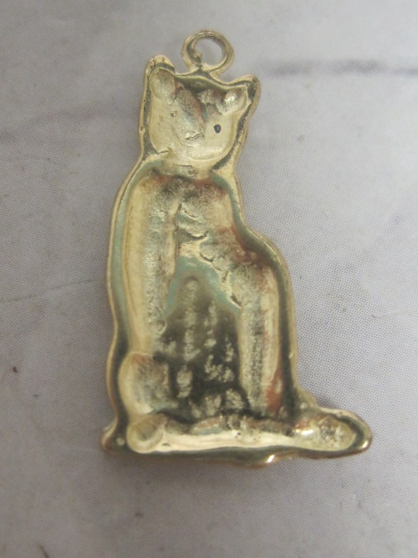 10k Gold Cat Pendant - 2