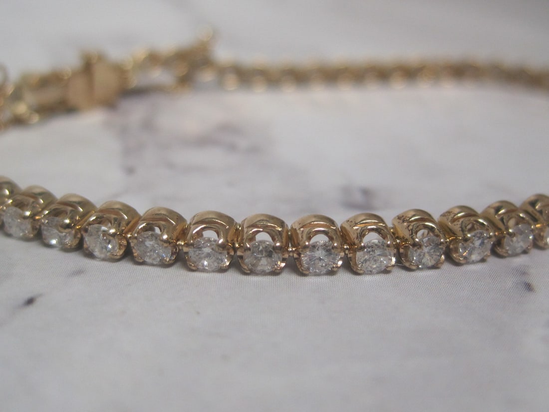 7" 14k Gold Diamond Tennis Bracelet - 2
