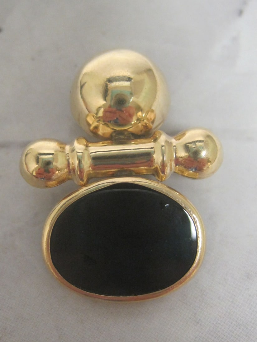 14k Gold Onyx Slide: Weighs 3.1 grams 