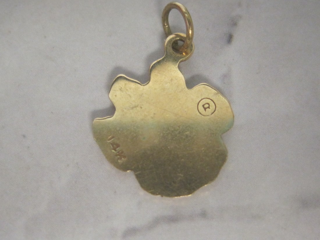 14k Gold Tiger Paw Pendant - 2