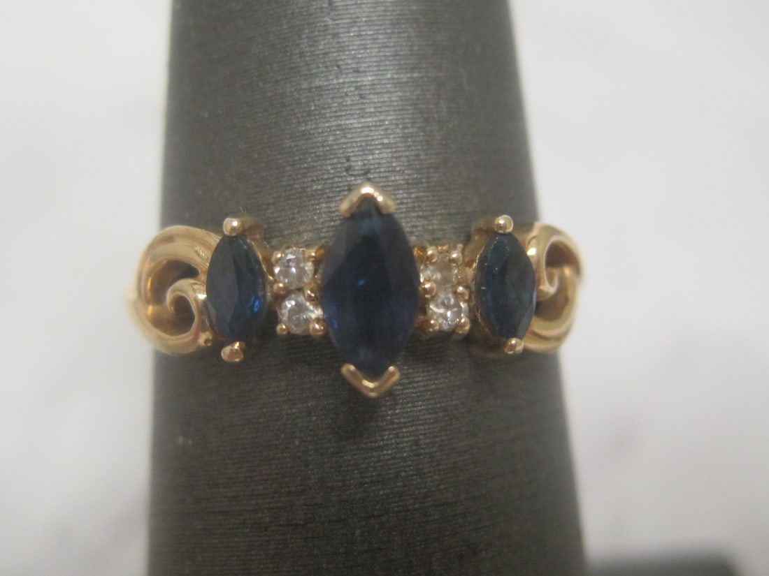 14k Gold Sapphire & Diamond Ring (1 of 4)
