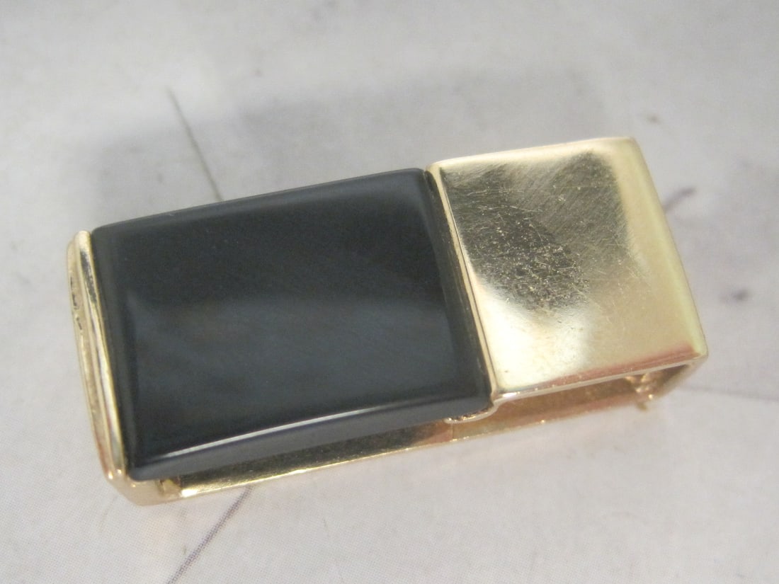 14k Gold Onyx Slide: Weighs 10.1 grams